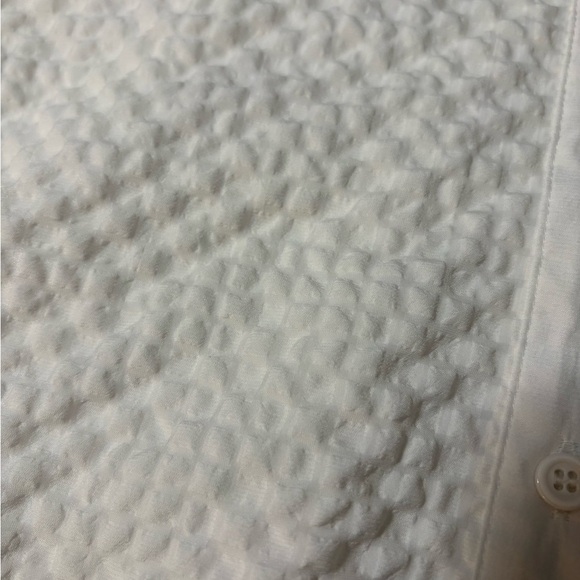 Self Contrast white bubble fabric pullover top. Button front. Size S - Picture 9 of 15